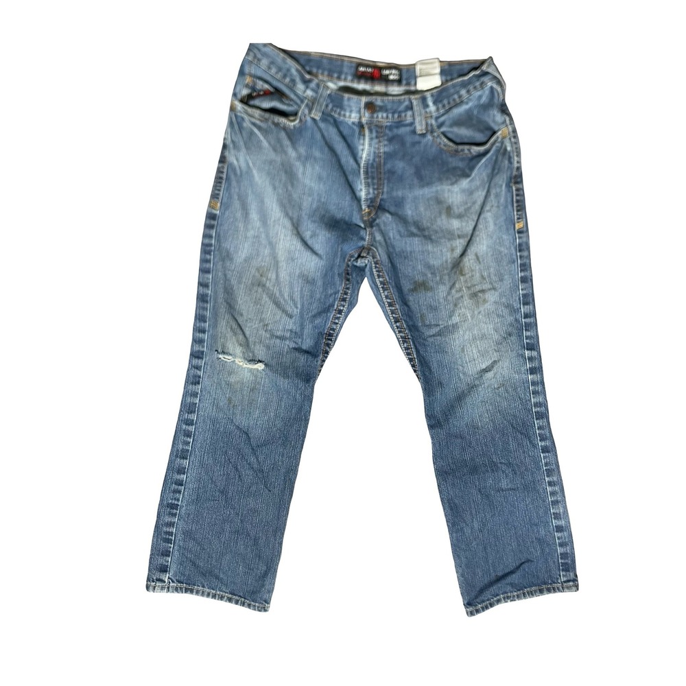 Ariat FR M4 Low Rise Boot Cut Jeans Mens 38x30 Blue Flame Resistant Work Denim